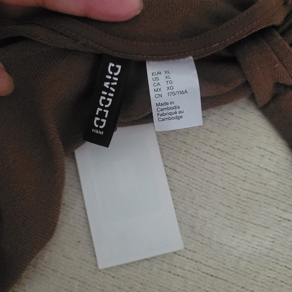 H&M Divided Cut Out Stretchy Soft Summer Dress in Brown Size XL - Picture 6 of 9